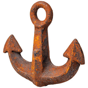 Rusty Iron Anchor with Weathered Texture Perfect for Nautical Decor and Maritime Themes png