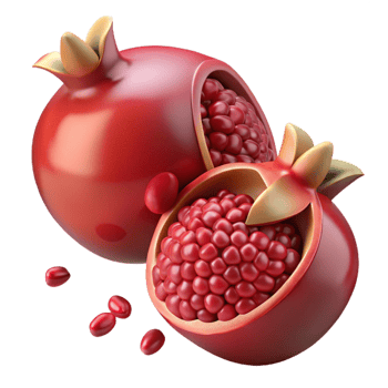 3D Pomegranate Illustration, Juicy Red Fruit png