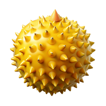 3D Render Yellow Spiky Ball Illustration png