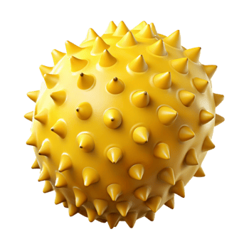 Yellow Spiky 3D Ball Illustration png