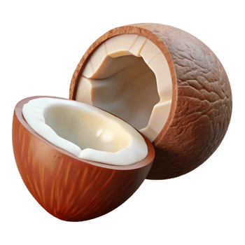 3D Render of Cracked Nut, Brown Shell, White Kernel png