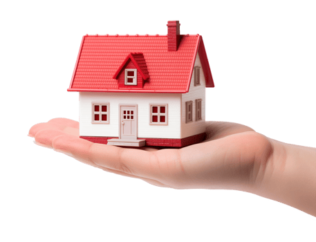 Hand Holding House Miniature Isolated on Transparent Background png