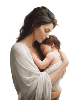Mother and Baby Caring Love Isolated on Transparent Background png