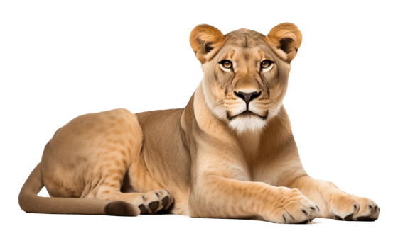 Lioness Resting Isolated on Transparent Background png