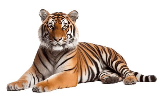 Resting Tiger Isolated on Transparent Background png