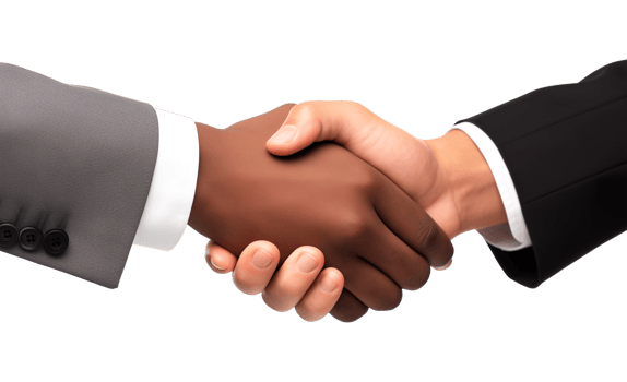 Black and White Businessman Handshake Isolated on Transparent Background png