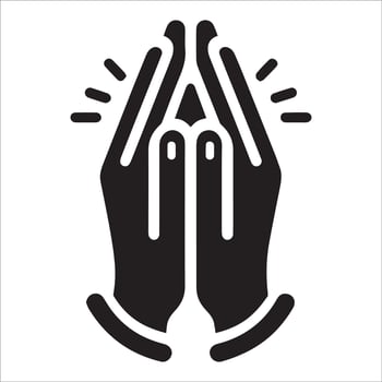 Bold Minimalist Prayer Hands Design Art vector