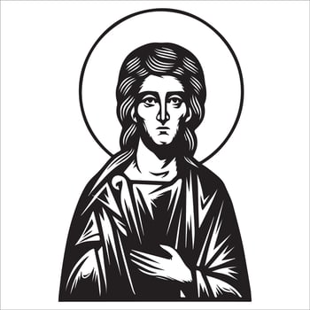 Haloed Saint Minimalist Illustration vector