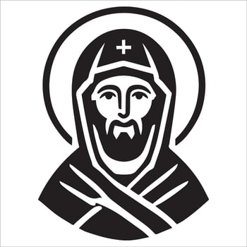 Minimalist Saint Icon with Halo vector