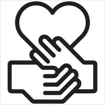 Stylized Praying Hands Symbol vector
