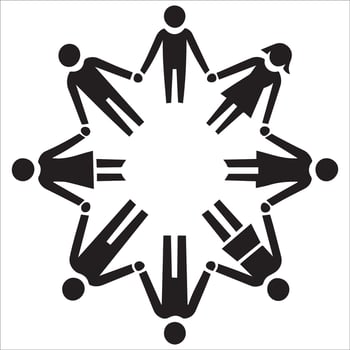 Simple Unity Icon with People Holding Hands vector