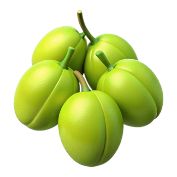 Green Plums 3D Illustration png
