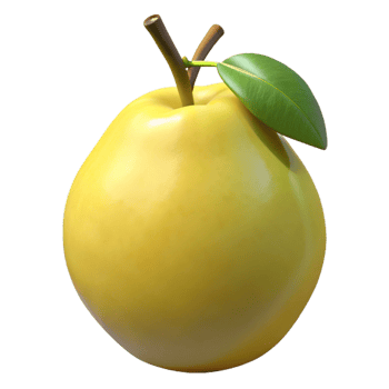 3D Render Yellow Quince Fruit Illustration png