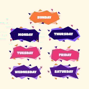 Days of The Week on Abstract Geometric Background vector