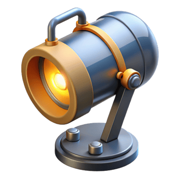 3D Render Spotlight Illustration png