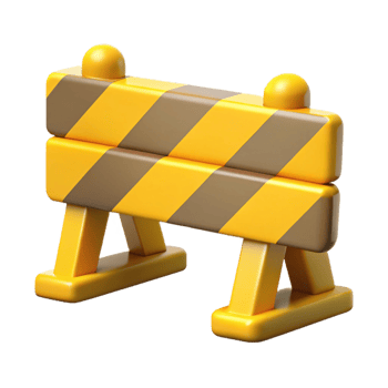 Yellow and Brown Striped 3D Barrier Illustration png