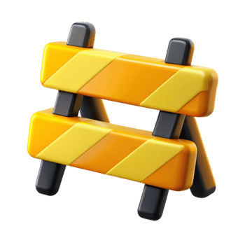 3D Render Yellow and Black Striped Barrier png