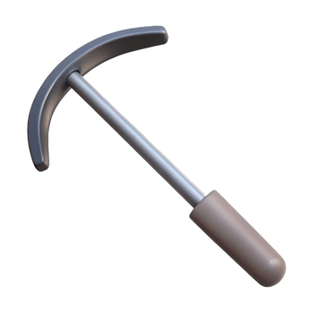 3D Render of a Curved Pickaxe png