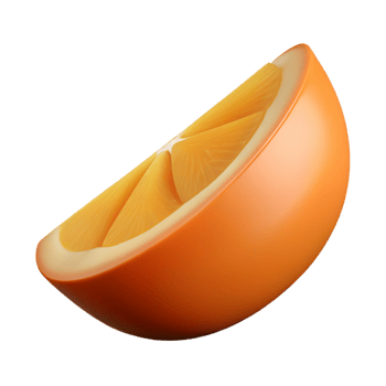 3D Render of Orange Slice png