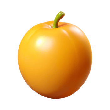 3D Render of a Single Apricot png