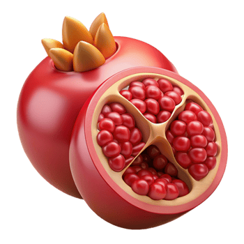Juicy Pomegranate 3D Illustration png