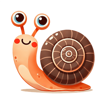 Realistic colorful Funny Cartoon Snail with Foot and Shell png