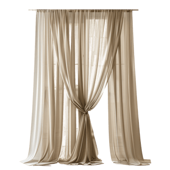 Modern Curtains side view full length isolate on white background, png