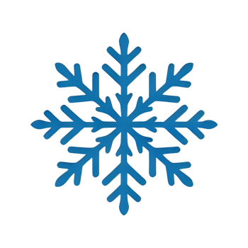 Flat Illustration of a Blue Snowflake on transparant Background png