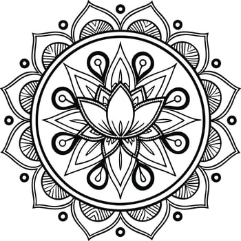 Circular pattern in form of mandala for Henna, Mehndi, tattoo, decoration vector