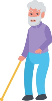 Grandfather Illustration with Purple Clothes vector