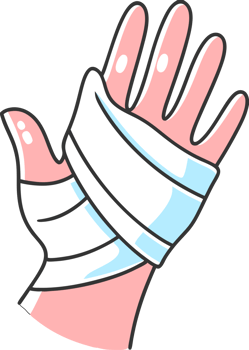 Illustration of a pressure bandage on the arm png