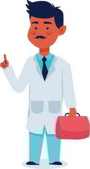 Male Doctor Profession with Bag vector