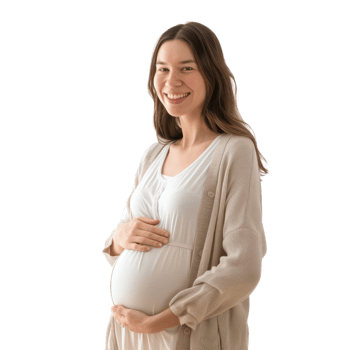 pregnant woman standing with her hands on her belly png