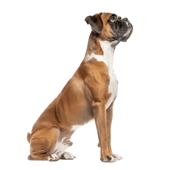 Boxers pet side view full body isolate on transparent background png