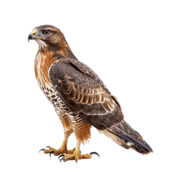 Hawk side view full body isolate on transparent background png