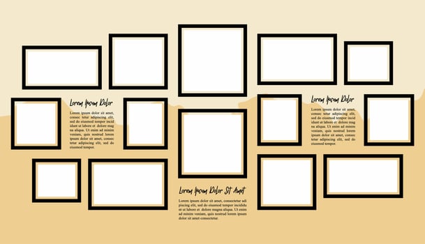 Moodboard picture photo collage design template vector
