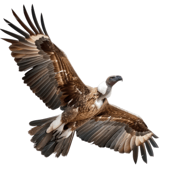 Vulture fly full body isolate on transparent background png