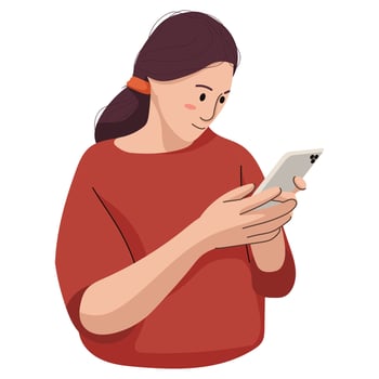 Girl Holding Phone vector