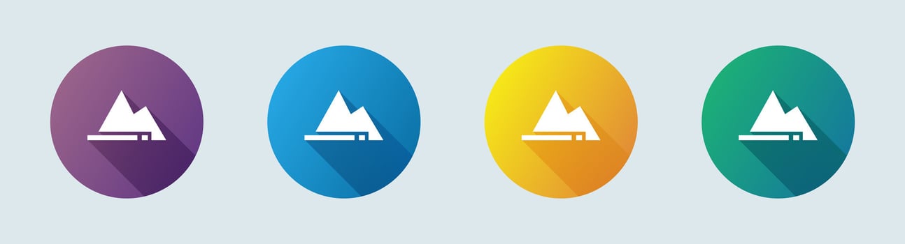 Mountain solid icon in flat design style. Adventure signs illustration. vector