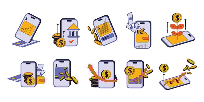 Hand Drawn Financial Technology Illustration vector