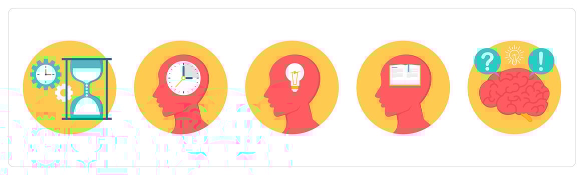 A set of 5 education icons as time management, idea, know how vector