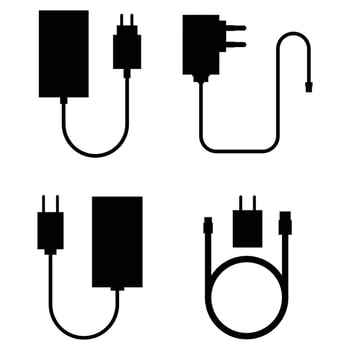 Phone Charger Silhouette on a white Background vector