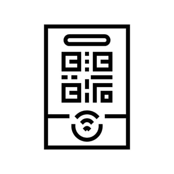 tap to connect nfc technology line icon illustration vector