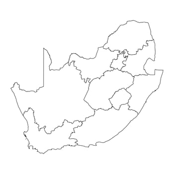 South Africa map administrative divisions. illustration. vector