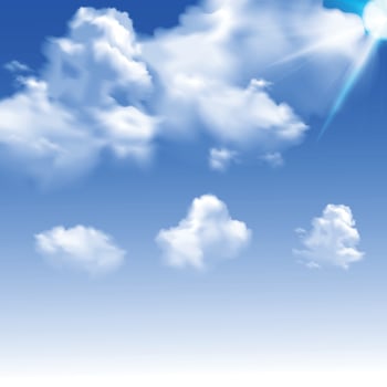 The Beauty of Fluffy Clouds in the Sky vector