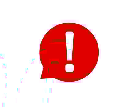 Red exclamation mark warning sign vector
