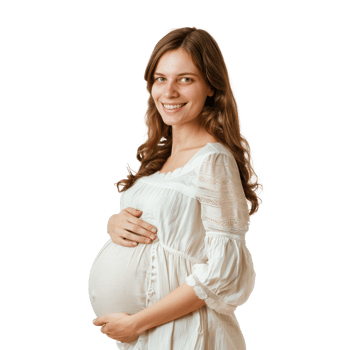 pregnant woman standing in front of transparent background png