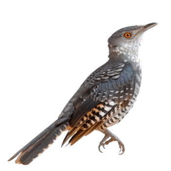 Cuckoo side view full body isolate on transparent background png