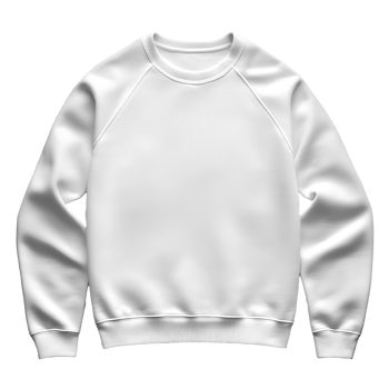 white crewneck sweatshirt . simple white white sweatshirt top view . fashion article crewneck flat lay isolated. classic white crewneck sweatshirt for fashion mockups png