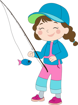A girl holding a fish and wearing a hat png